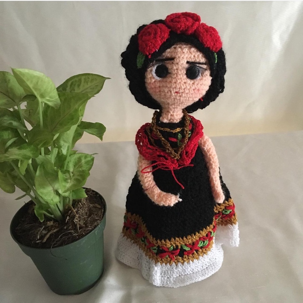 Crochet Mexican Frida Doll